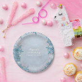 Assiettes En Carton Winter Wonderland Snowflakes Blue Elegant Party (Fête)