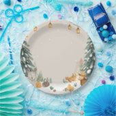 Assiettes En Carton Winter Woodland Paper Plates – Snowy Pine Trees (Fête)