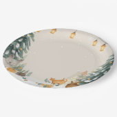 Assiettes En Carton Winter Woodland Paper Plates – Snowy Pine Trees (Angle)