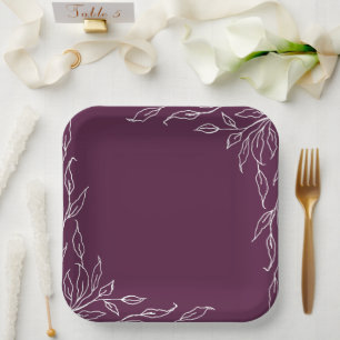 Assiettes En Carton Winterberry Leaf Motif Thanksgiving Party