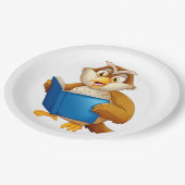 Assiettes En Carton Wise Owl Reading Book (Angle)