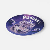 Assiettes En Carton Wolf Galaxy Stars Cosmique fête d'anniversaire (Angle)