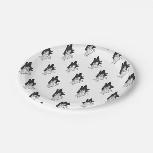 Assiettes En Carton Wolf Silhouette (Angle)