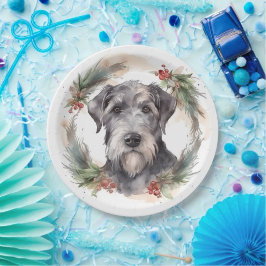 Assiettes En Carton Wolfhound Festive Wreath (Fête)