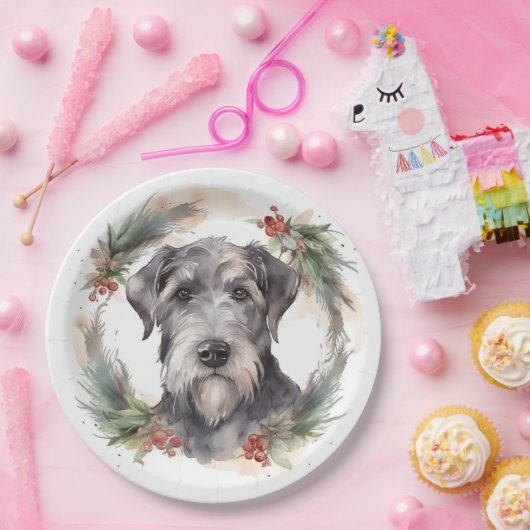 Assiettes En Carton Wolfhound Festive Wreath (Fête)
