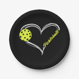 Assiettes En Carton Womens Love Pickleball - mignon match de picklebal