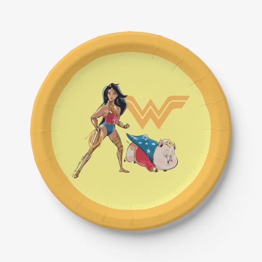Assiettes En Carton Wonder Woman & PB (Devant)
