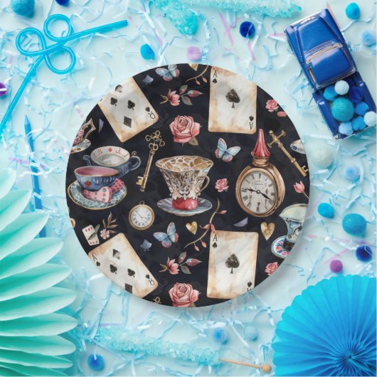 Assiettes En Carton Wonderland Alice Motif (Fête)