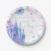 Assiettes En Carton Wonderland Snowflakes Girl Neige Anniversaire (Devant)