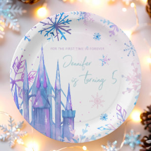 Assiettes En Carton Wonderland Snowflakes Girl Neige Anniversaire