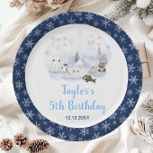 Assiettes En Carton Wonderland Winter Animaux arctiques Anniversaire