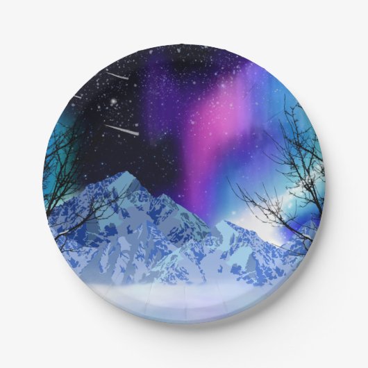 Assiettes En Carton Wonderlights Winter Plaque de papier (Devant)