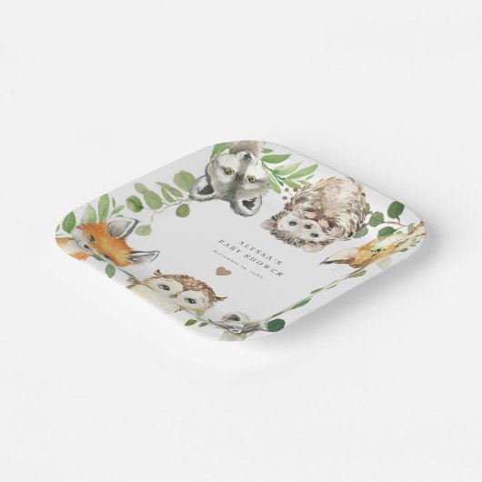 Assiettes En Carton Woodland Animals Baby Shower Paper Plates (Angulaire)