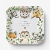 Assiettes En Carton Woodland Animals Baby Shower Paper Plates (Recto)