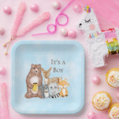 Assiettes En Carton Woodland Créatures Baby shower C'est un garçon (Fête)