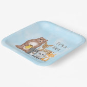 Assiettes En Carton Woodland Créatures Baby shower C'est un garçon (Angulaire)