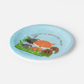 Assiettes En Carton Woodland Créatures Plaques de papier Baby shower (Angle)