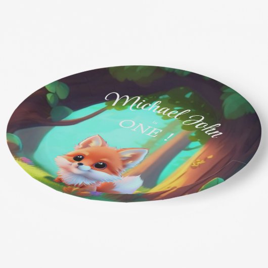 Assiettes En Carton Woodland forêt amis mignon bébé foin anniversaire (Angle)