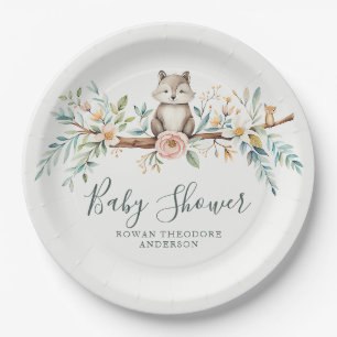 Assiettes En Carton Woodland Watercolor Animals