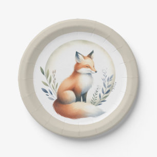 Assiettes En Carton Woodland Whisper- Fox Illustration