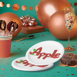 Assiettes En Carton Word Apple