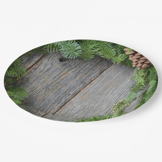 Assiettes En Carton Wreath de Noël (Angle)