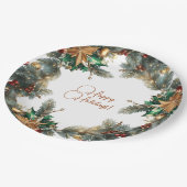 Assiettes En Carton Wreath de Noël (Angle)