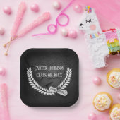 Assiettes En Carton Wreath Laurel Sur Black Rock (Fête)