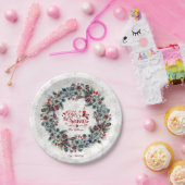Assiettes En Carton Wreath 'Tis Season Monogramme (Fête)