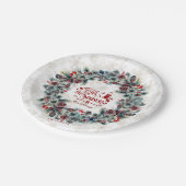 Assiettes En Carton Wreath 'Tis Season Monogramme (Angle)