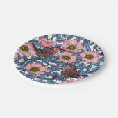 Assiettes En Carton Wrens en rose (Angle)