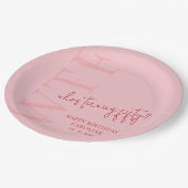 Assiettes En Carton WTF simple | Rouge rose 50e anniversaire (Angle)