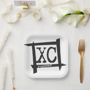 Assiettes En Carton XC plaque à papier orientée de coureur de pays