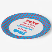 Assiettes En Carton XOXO Embrasse et embrasse 1er anniversaire (Angle)