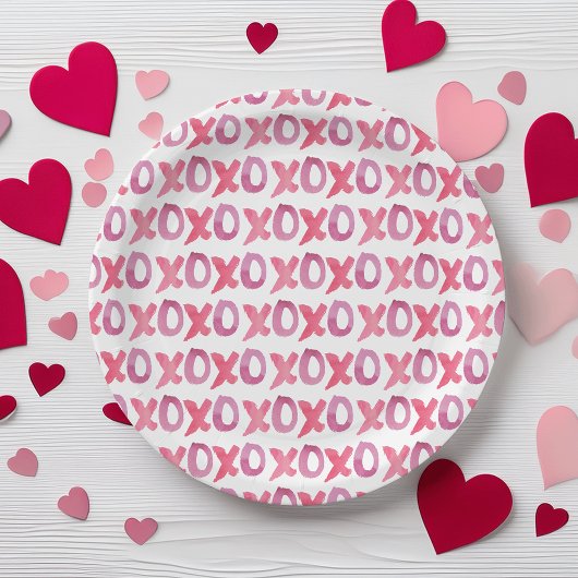Assiettes En Carton XOXO Valentine's Day Patterned