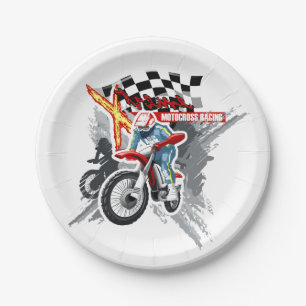 Assiettes En Carton Xtreme Motocross Racing   Sport