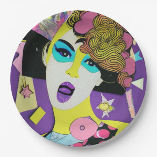 Assiettes En Carton Y2K 90s/80s Papier Collage Plaques de partie