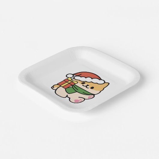 Assiettes En Carton Yappy Howlidays - Jote Christmas Dog Cartoon (Angulaire)