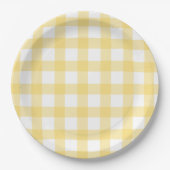 Assiettes En Carton Yellow and White Buffalo Check (Devant)