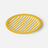 Assiettes En Carton Yellow Gold Stripe Party (Angle)