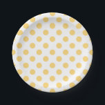 Assiettes En Carton Yellow polkadots<br><div class="desc">Yellow polkadots on white background</div>