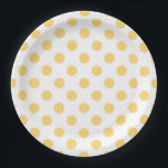 Assiettes En Carton Yellow polkadots<br><div class="desc">Yellow polkadots on white background</div>