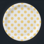 Assiettes En Carton Yellow polkadots<br><div class="desc">Yellow polkadots on white background</div>