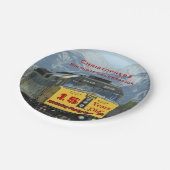 Assiettes En Carton Yellow Railroad Train Engine, 15e anniversaire, no (Angle)