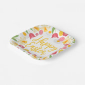 Assiettes En Carton Yellow Red Floral Spring Easter (Angulaire)