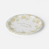 Assiettes En Carton Yellow Rose Wedding (Angle)