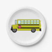 Assiettes En Carton Yellow School Bus with Stop Sign (Devant)