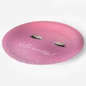 Assiettes En Carton Yeux rose or (Angle)