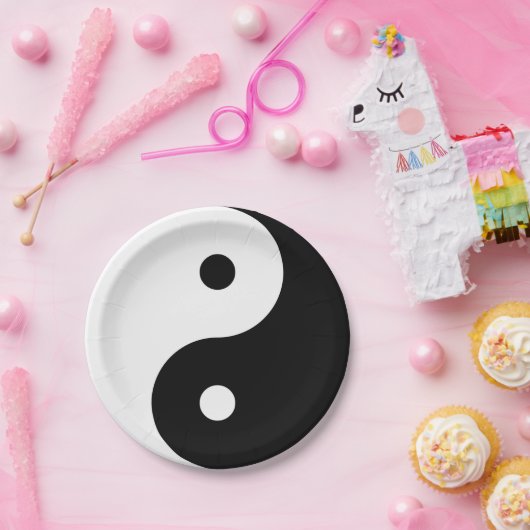 ASSIETTES EN CARTON "YIN YANG " (Fête)