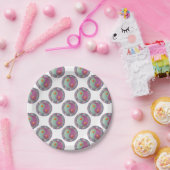 Assiettes En Carton Yin Yang Médaillon Violet Turquoise (Fête)